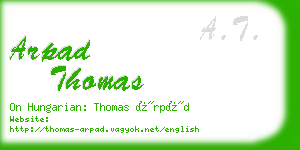 arpad thomas business card